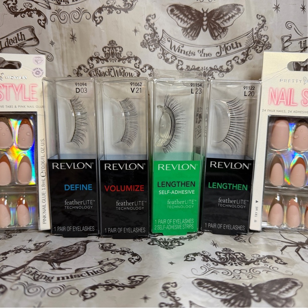 Revlon DEFINE, VOLUMIZE, LENGTHEN x2 Eyelash strips and Nail Bundle